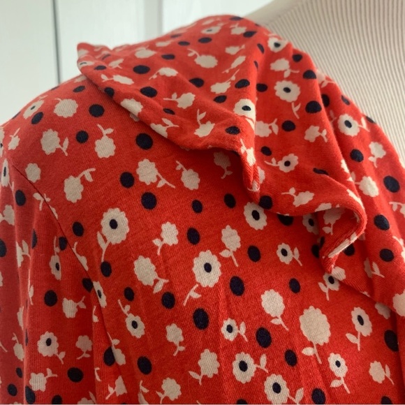 Boden Floral Print V-neck Red Dress - Picture 5 of 15